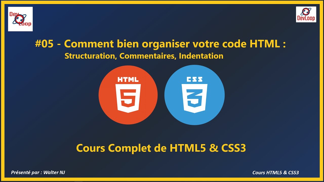 Comment bien organiser votre code HTML @Cours complet de HTML5 & CSS3 2024 | DevLoop #05