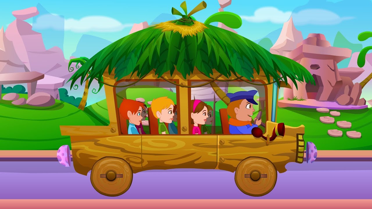 Wheels on the bus go round and round | Nursery rhyme