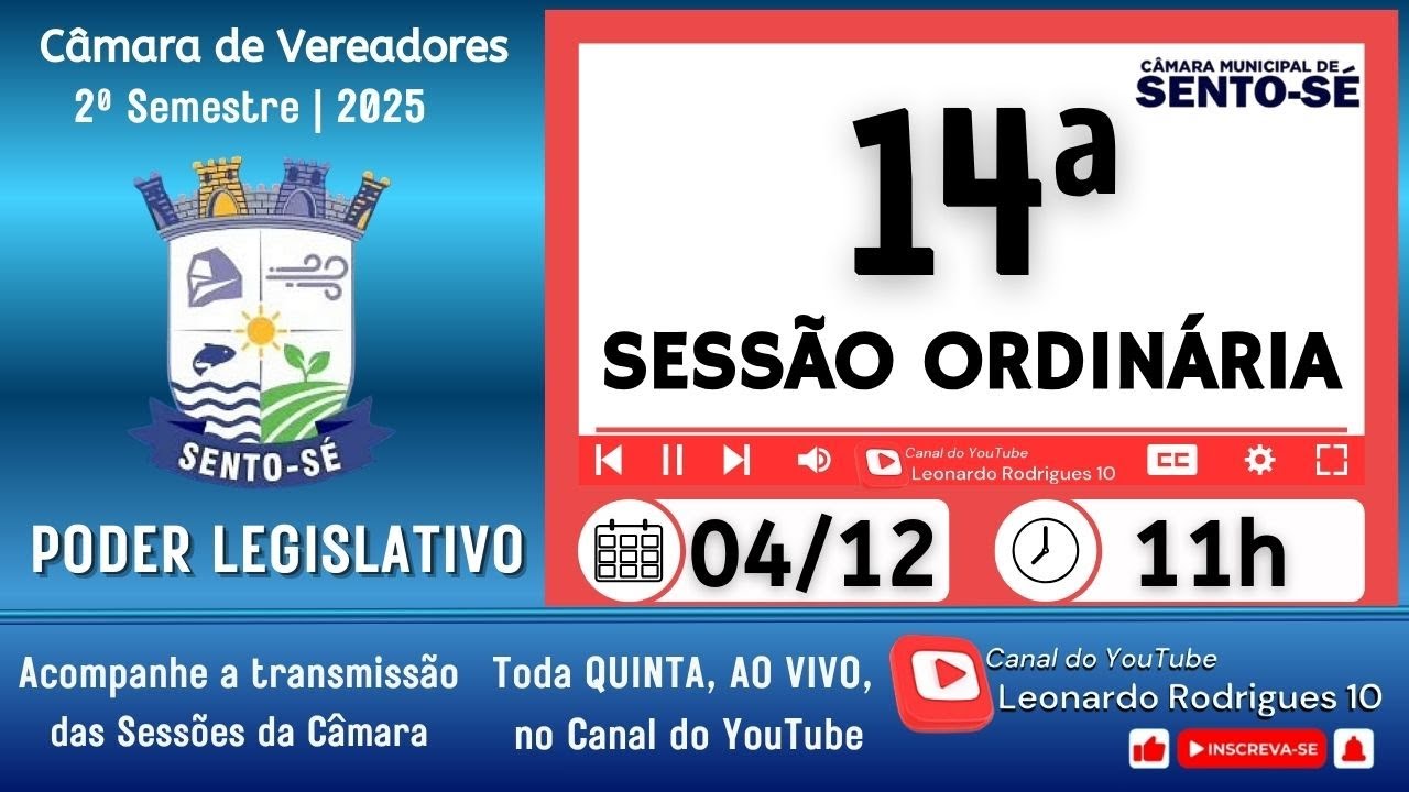 14ª SESSÃO ORDINÁRIA | CÂMARA DE VEREADORES - 2° PERÍODO LEGISLATIVO (04/12/2025)