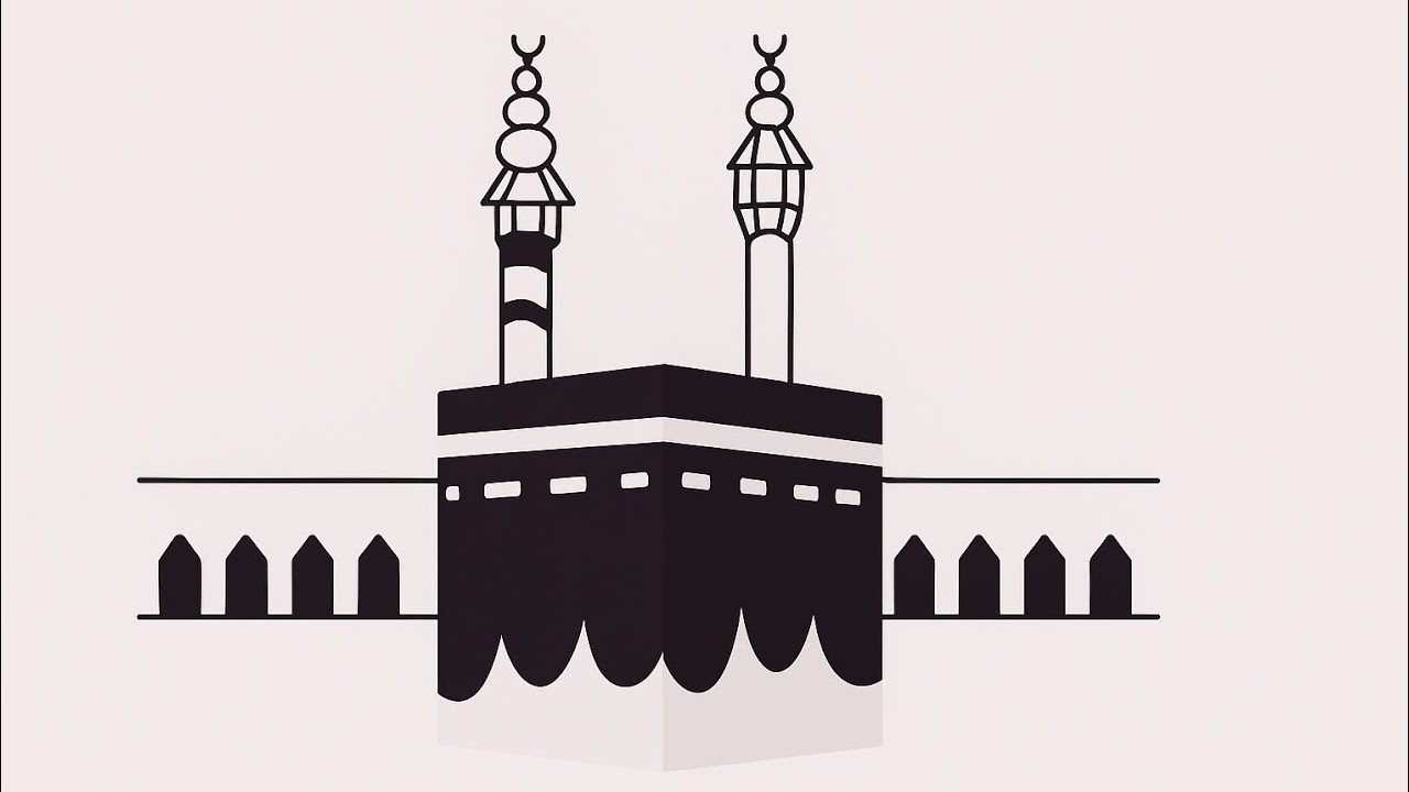 How to draw kaaba Sharif easy tutorial for kids and begginer// Kaba sarif drawing step by step 