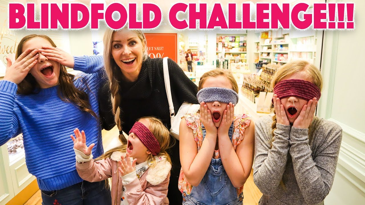 BLINDFOLD CHALLENGE AT THE MALL shopping to find THE CUTEST OUTFIT blindfolded