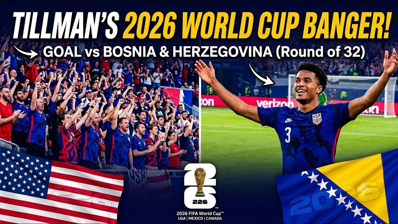 Malik Tillman's 2026 FIFA World Cup Free Kick GOLAZO! (USMNT vs Bosnia-Herzegovina)