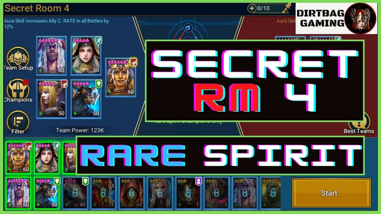 Rare Spirit Doom Tower Secret Room 4 Hard | Fun Team | Raid Shadow Legends