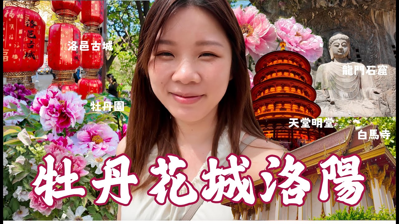 洛陽牡丹花季🌺之旅＿洛陽鄭州6️⃣天5️⃣夜＿鄭州洛陽交通指南✈️＿ＣＣ字幕＿隋唐牡丹園、國際牡丹園、神州牡丹園、龍門石窟、麗景門、應天門、西工小街、洛邑古城、白馬寺