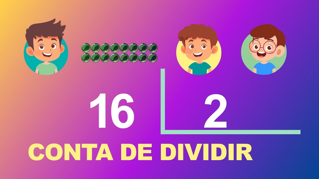 Como fazer conta de dividir - Divisão de 16 por 2