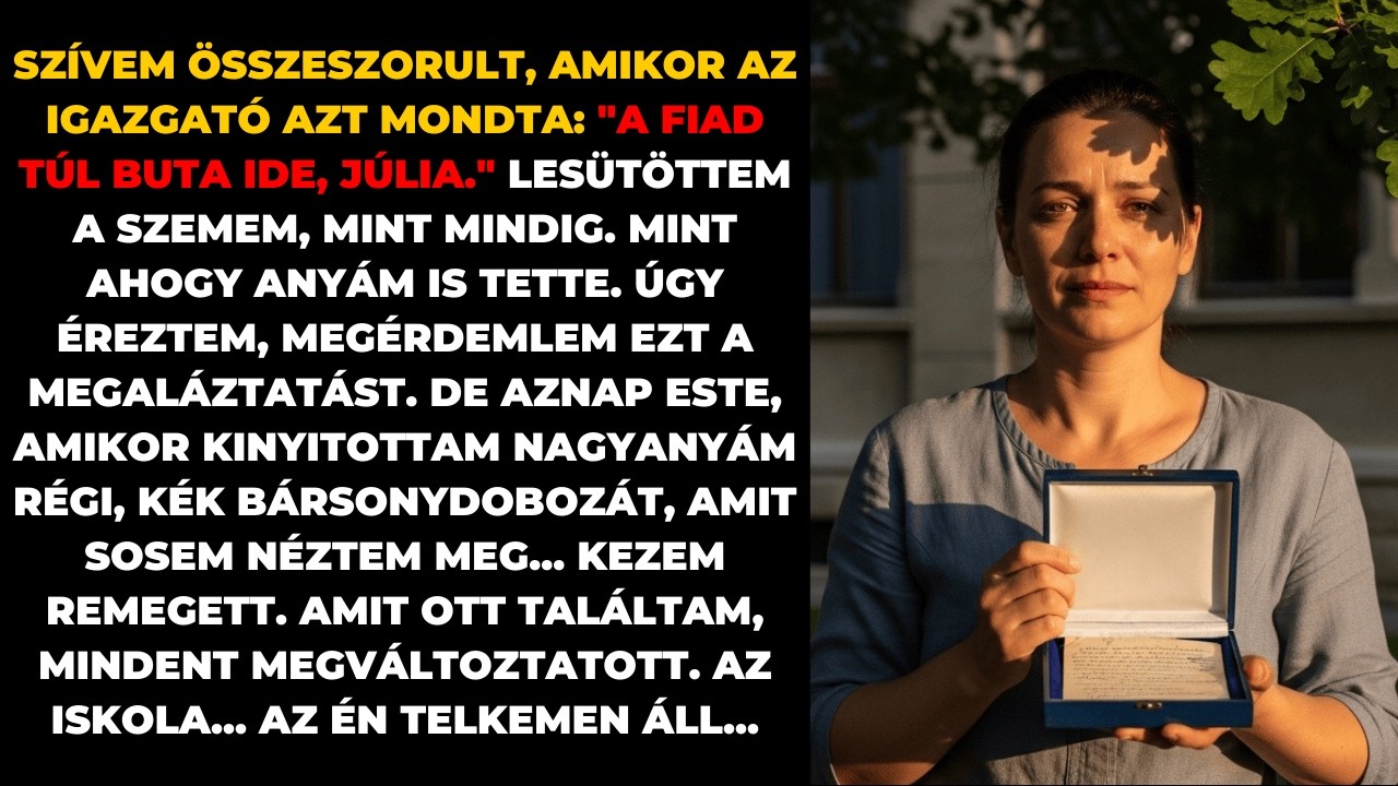 «A FIAD TÚL BUTA IDE!» – mondta az igazgató. Nem tudta, hogy az iskola telke az én nevemen van