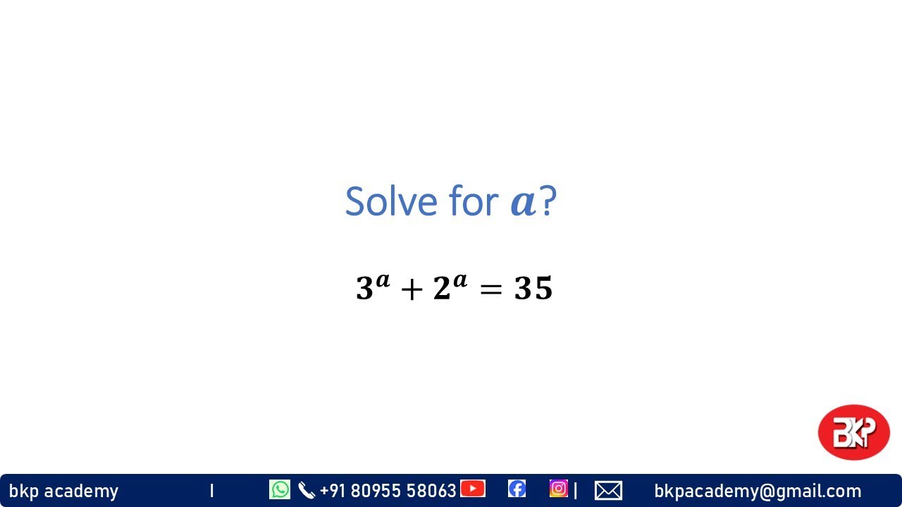 003: Maths problem Harvard University entrance exam | Find a?