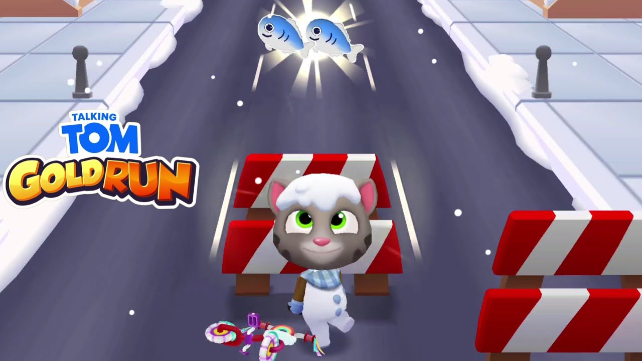 Snowman Tom doesn't crash in 70 Seconds Mystery Mission - Talking Tom Gold Run Polar Adventure