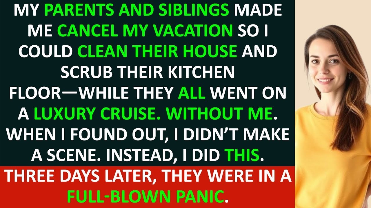 My parents and siblings made me cancel my vacation so I could clean their house