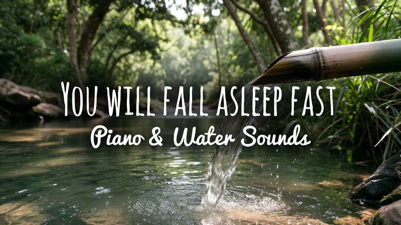 Relaxing Piano with Gentle Stream Water 🍃 Meditation Music for Anxiety Relief