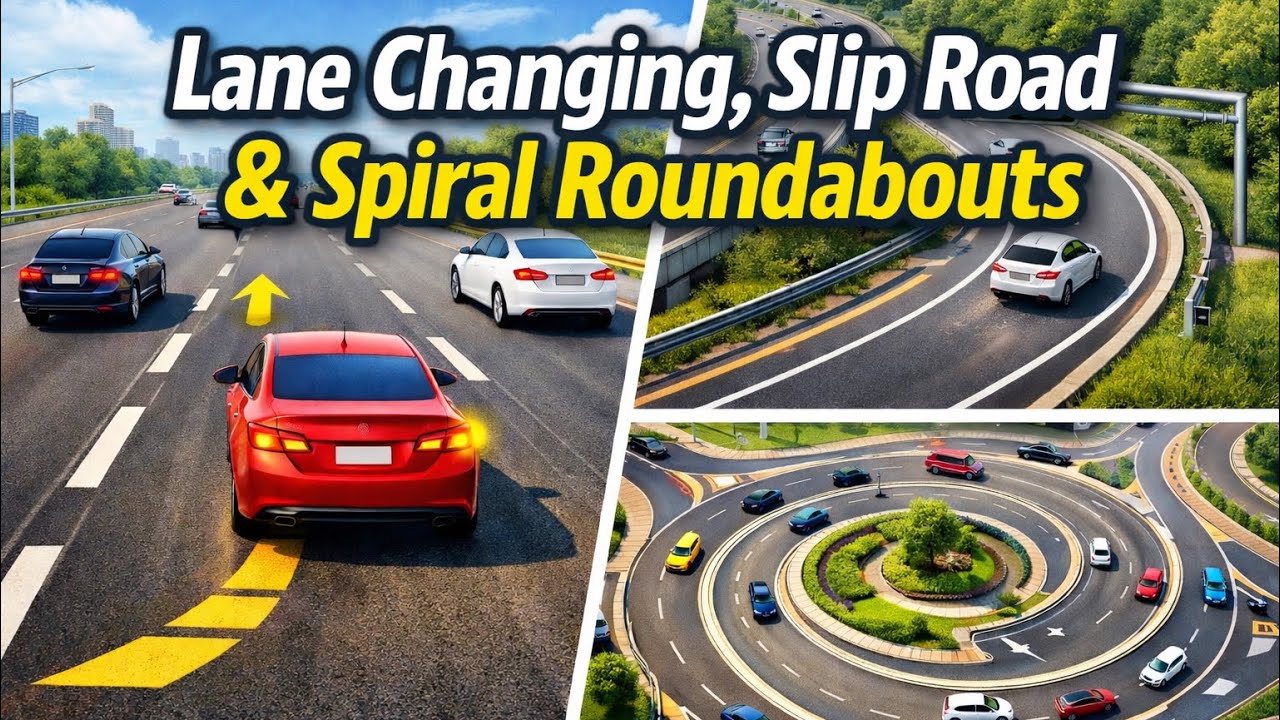 Lane Changing, Slip Road & Spiral Roundabouts 