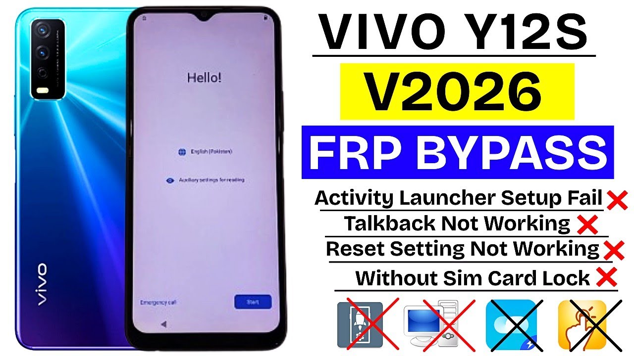 Vivo Y12s Frp Bypass New Security Update 2025 | Vivo Y12s (V2026) Google Account Bypass Without PC