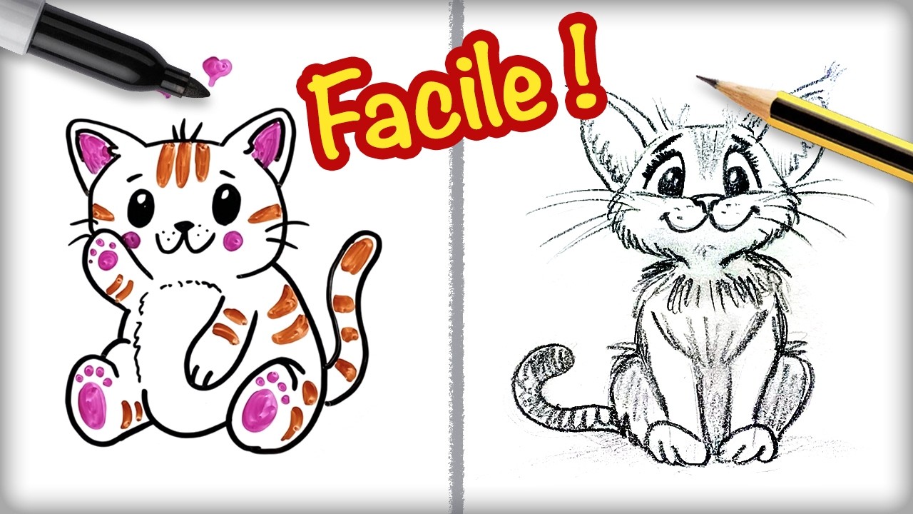 Comment dessiner un chat (facile, pour toute la famille) ✨🖍️🎨🐱