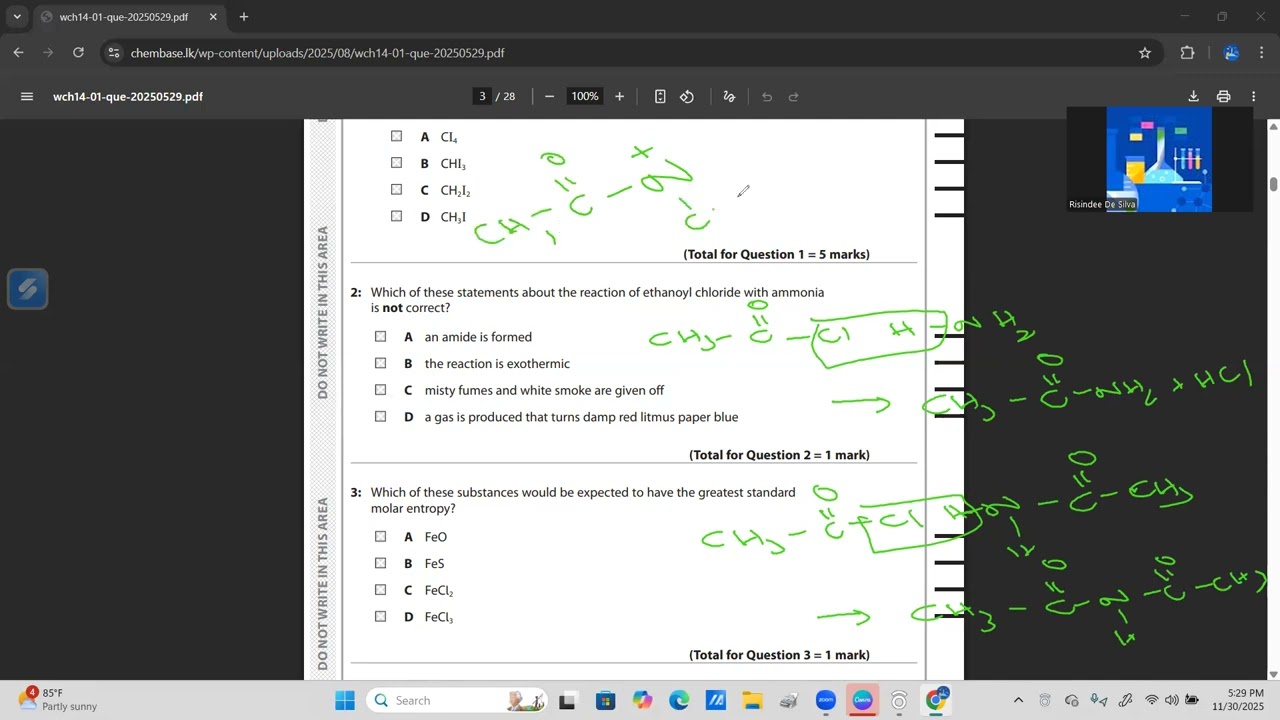 Edexcel IAL May/June Chemistry Unit 4 MCQ discussion