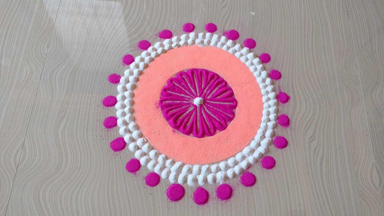 Quick and easy rangoli 🤩. #youtubevideo #easyrangoli #rangolidesigns 