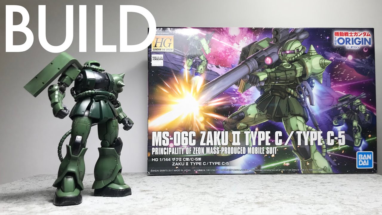 Build Gunpla “ZAKU THE ORIGIN HG 1/144” MS-06C ZAKU II TYPE C-5