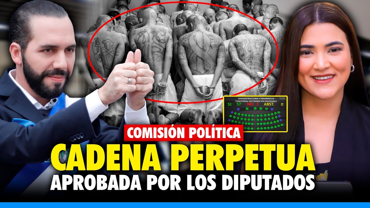 🚨 Comisi&oacute;n Pol&iacute;tica: Aprobada la CADENA PERPETUA ✅ Nayib Bukele celebra esta importante noticia
