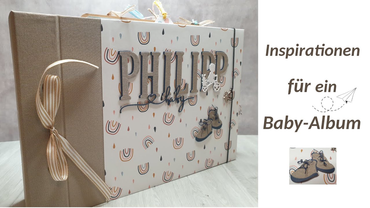 Baby-Album mit Produkten von Papierdrachen, Action, Café Constanze...