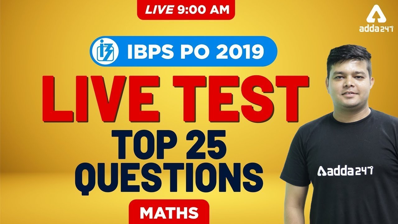 IBPS PO 2019 | Maths | Live Test