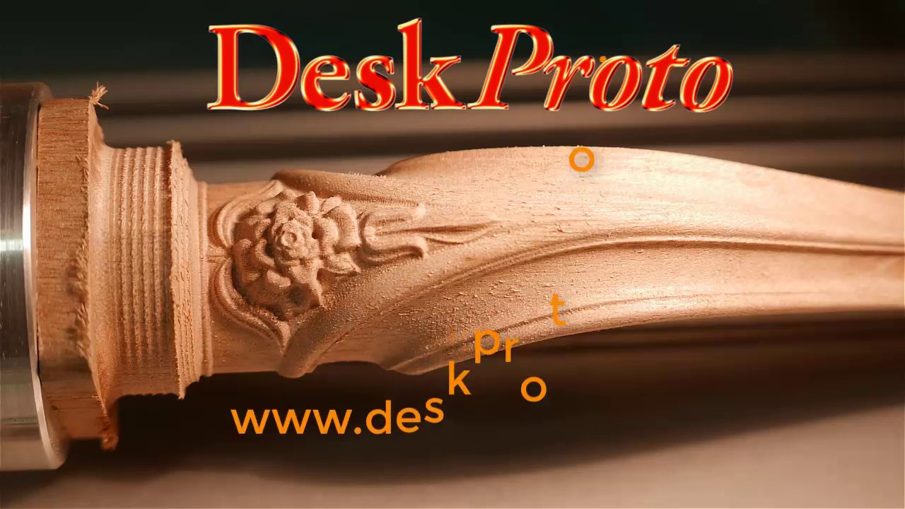 Обработка ножки изогнутого стола на станке с ЧПУ с использованием DeskProto (4-осевой станок с ЧПУ).