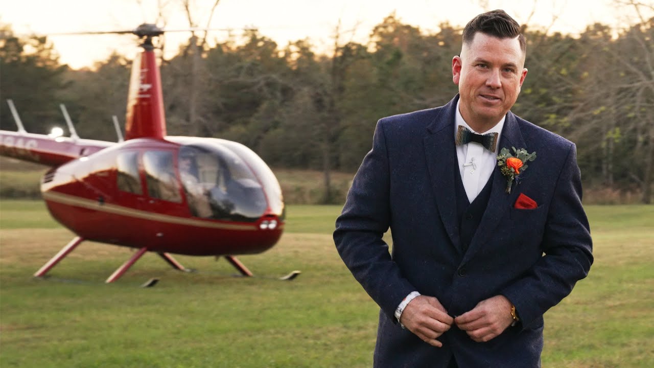 Groom arrives in a HELICOPTER! - Wedding Teaser