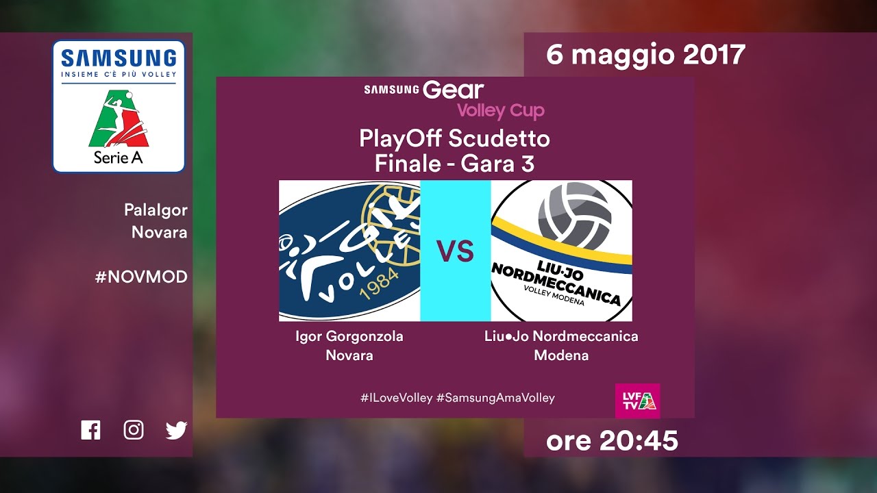 Novara - Modena 3-1 - Highlights - Gara 3 Finali - PlayOff Samsung Gear Volley Cup 2016/17