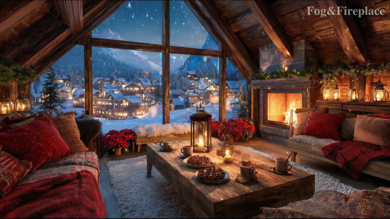 Cozy Christmas Fireplace Jazz 🎄 Warm Holiday Music & Crackling Fire for Relaxing Winter