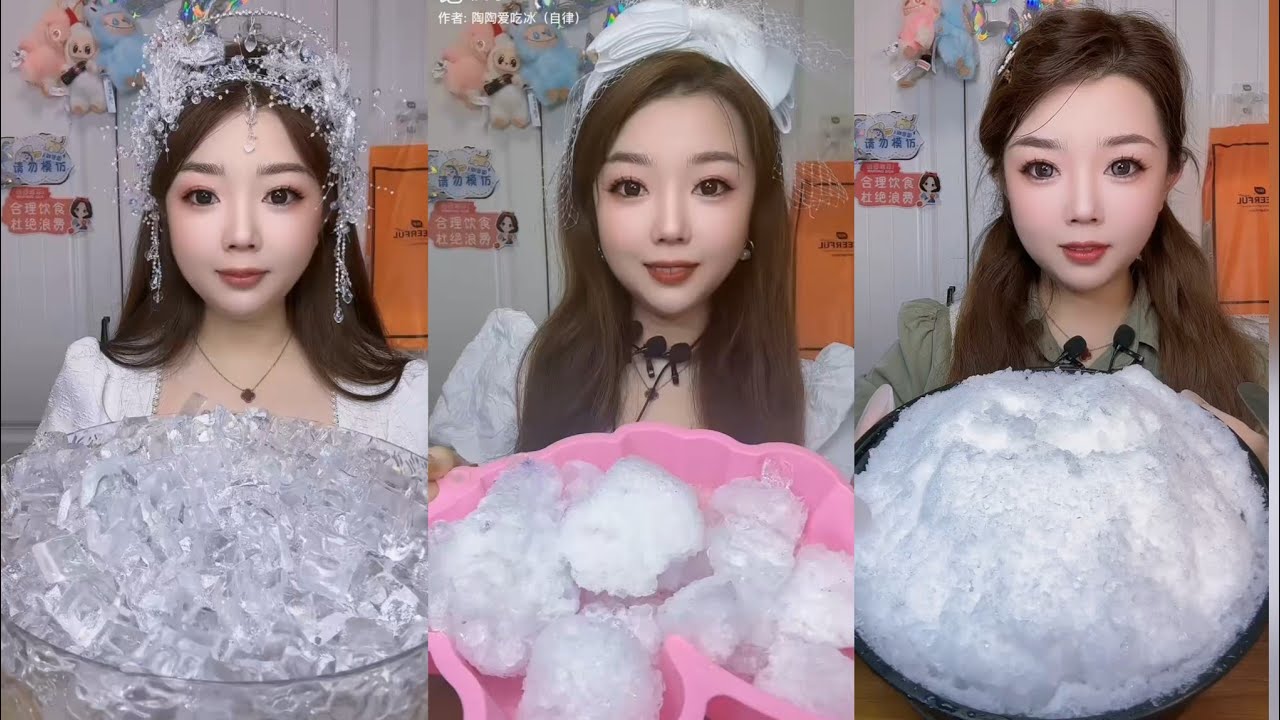 TAO TAO WHITE ICE EATING ASMR COLLECTION/ ASMR ICE EATING // WHITE SQUAKY ICE/ CRUNCHY/ ICE CUBE 