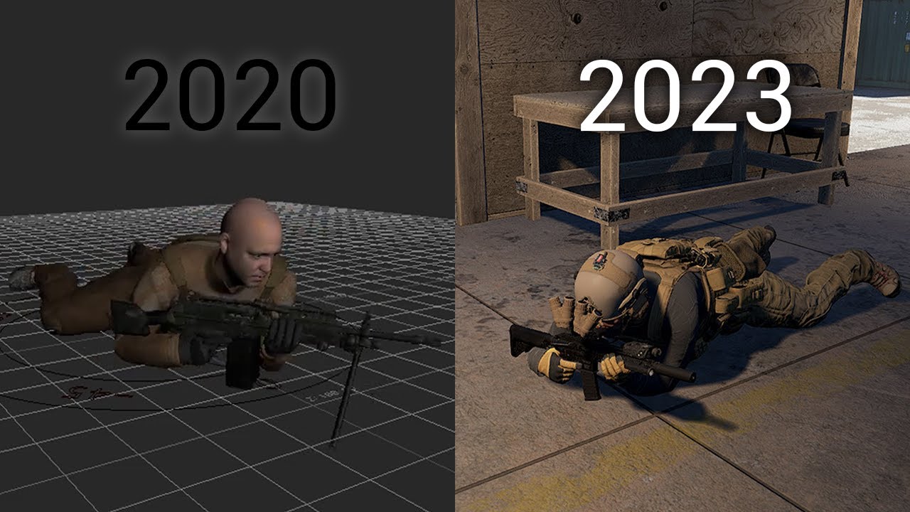 Ground Branch 1034 &mdash; 2020 vs 2023 prone preview comparison