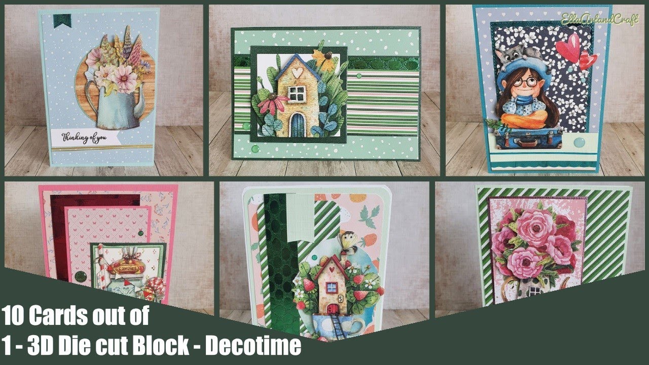 🌷🌸🌷 10 Cards out of 1 3D Die-cut PaperBlock || Decotime || Action 3D Die cuts