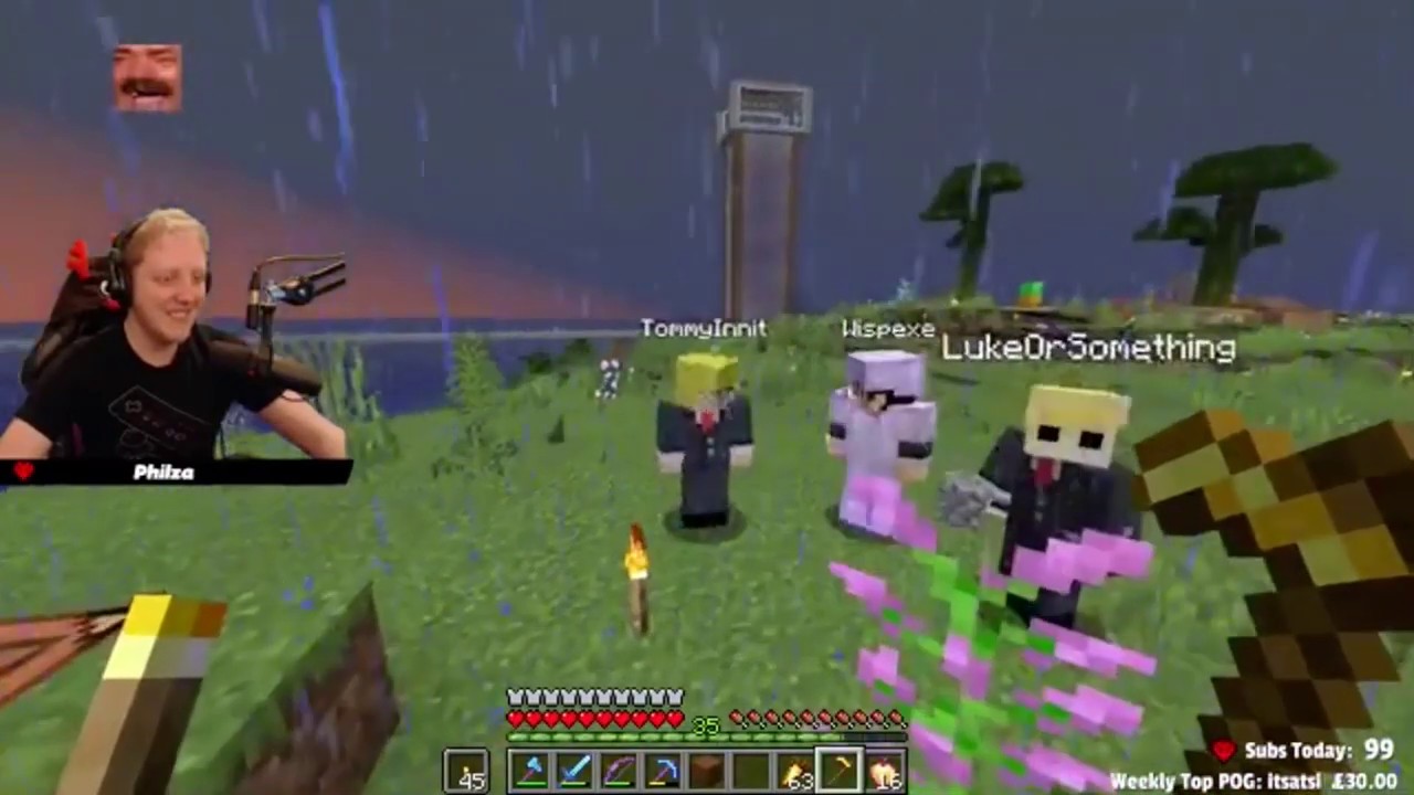 Philza kills wispexe with an air strike in SMPearth