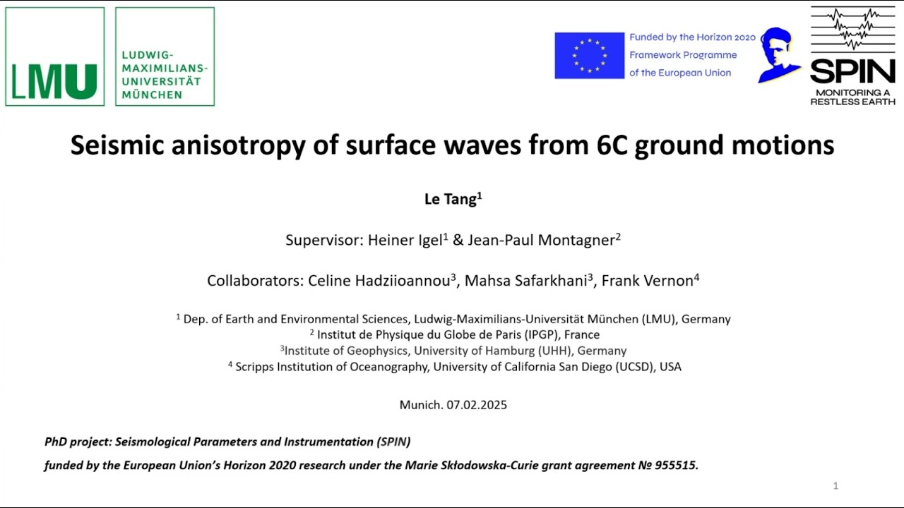 Le Tang - Seismic anisotropy of surface waves from 6C ground motions