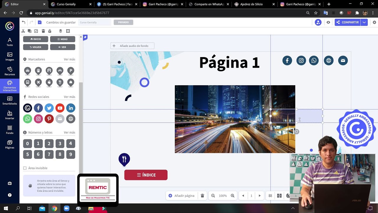 Elementos interactivos y redes sociales en Genially!