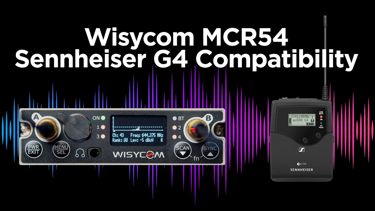 Wisycom MCR54 True Diversity Wireless Receiver Compander Compatibility w/ Sennheiser G4 Transmitters