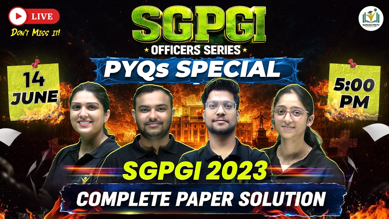 SGPGI Nursing Officer PYQ SPECIAL CLASS 🔥 Complete 2023 Paper Solution | MAHASUNDAY LIVE