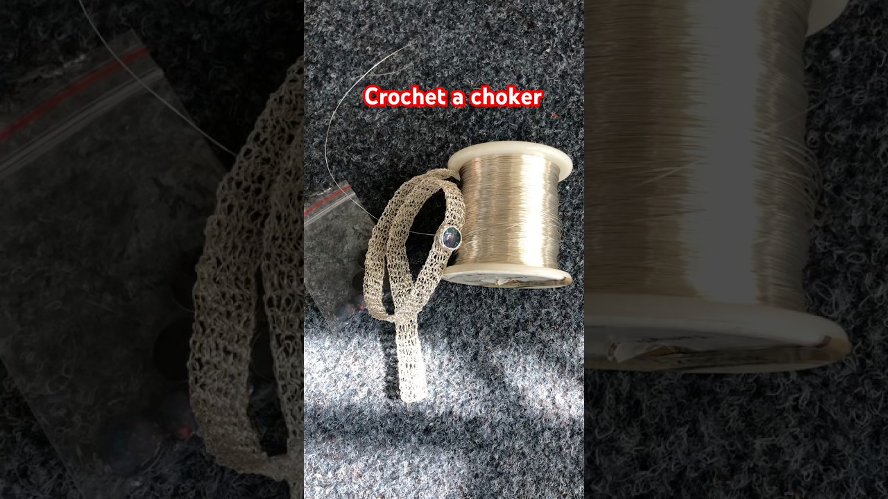 Crochet a choker, 0.3mm copper wire #choker #necklace #crochet