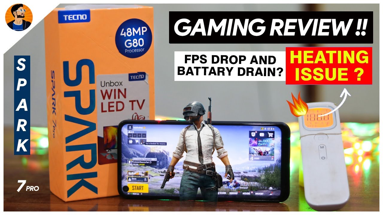 Tecno Spark 7 Pro Gaming Review / Heating🔥  Battery Drain And Lag Test / PUBG Review !!