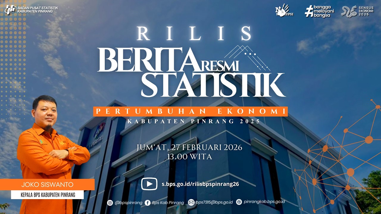 Rilis Berita Resmi Statistik (BRS) Pertumbuhan Ekonomi Kabupaten Pinrang 2025
