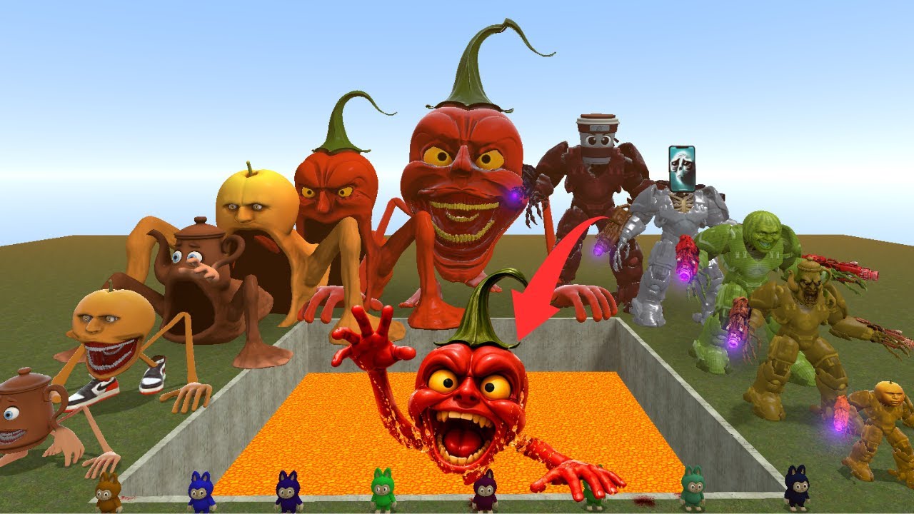 BIG HOLE TOXIC ALL BRAINROT MEMES ANIMALS SPARTAN KICKING in Garry's Gmod! #garrysmod #gmod