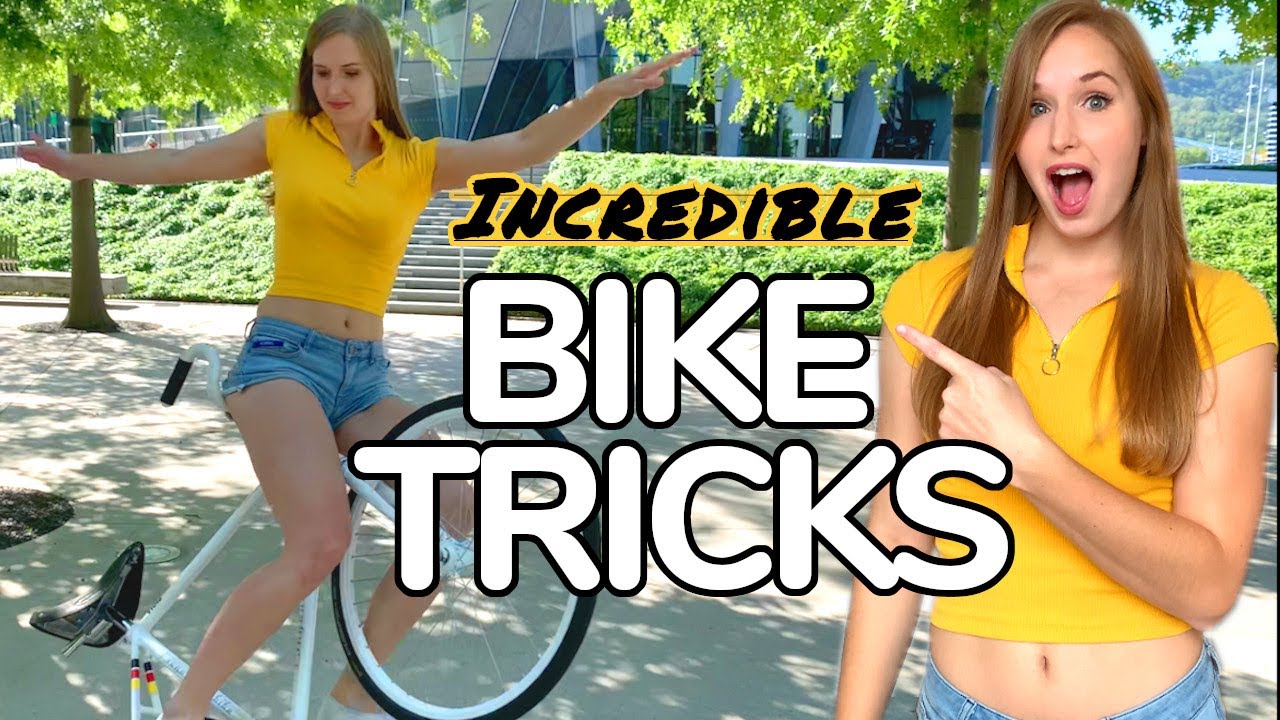 Artistic girl on a bike! Mind-blowing tricks