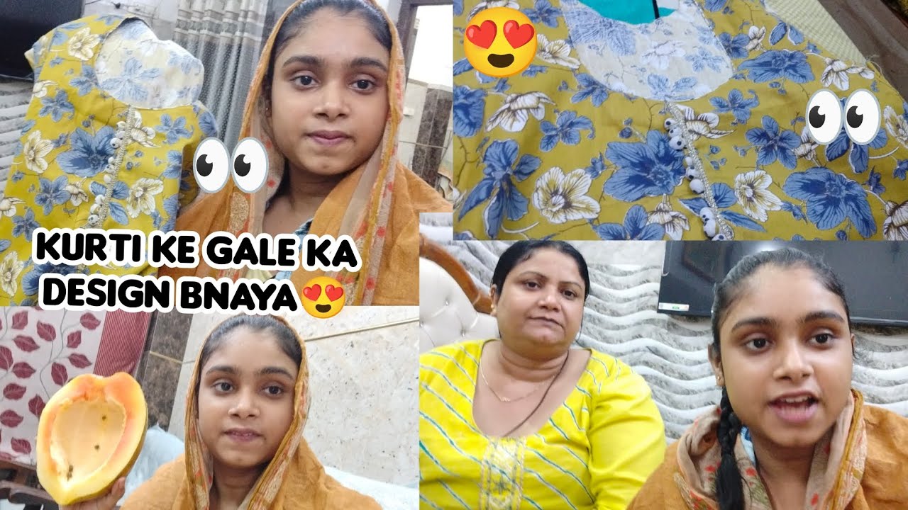 Kurti ke gale ka design bnaya👀👉😍(#laibavlogs #vlogging #viralvedio #viral 
