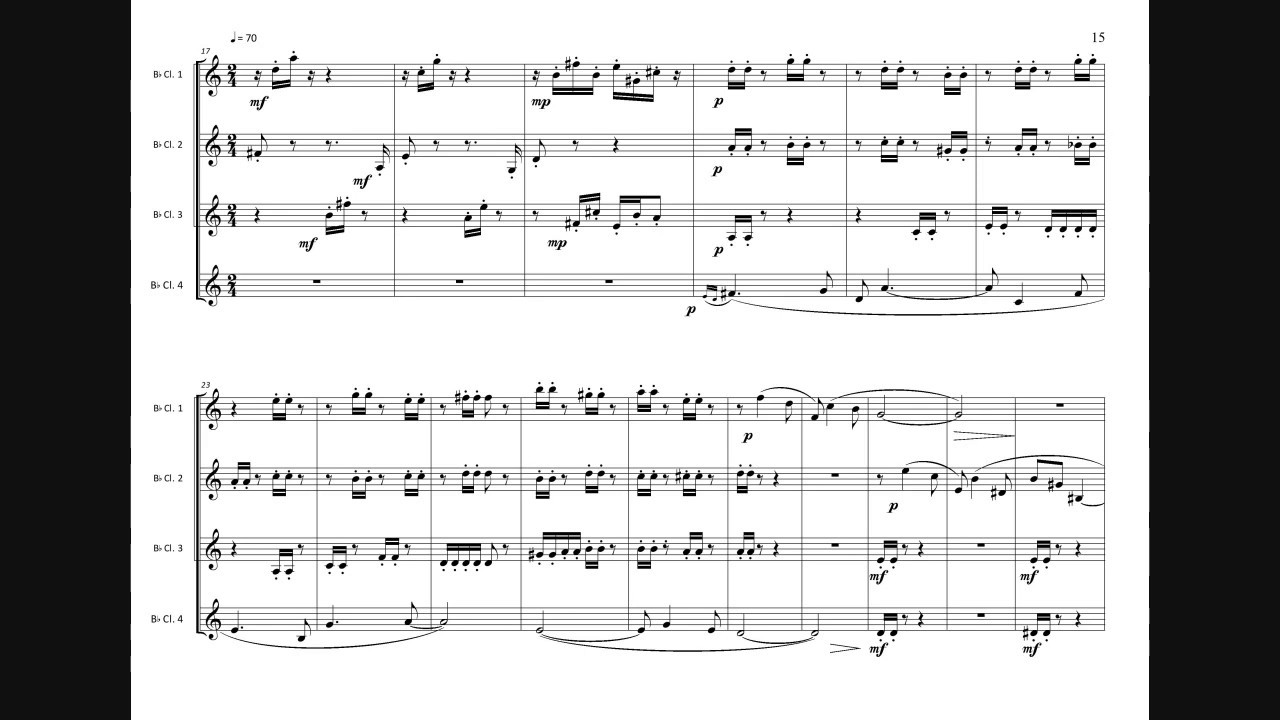 Friberg, Tomas - Four movements of air - for clarinet quartet