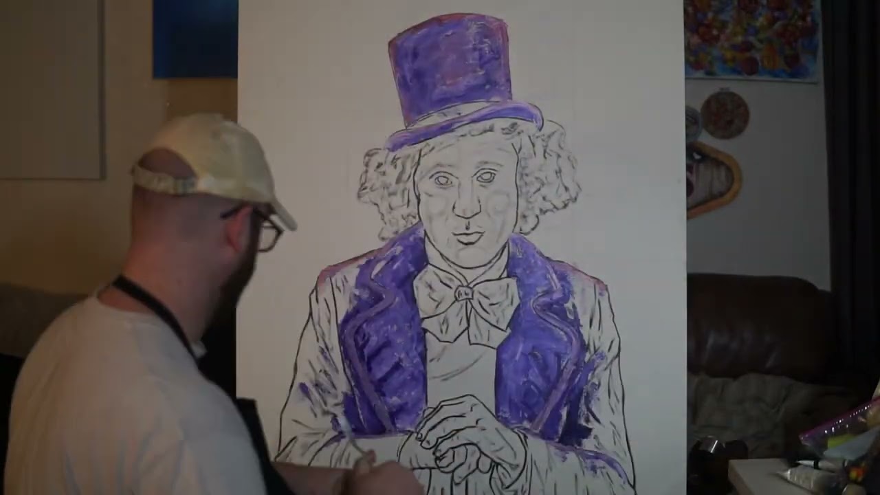 Highlight WILLY WONKA Oil Painting finishing base layers