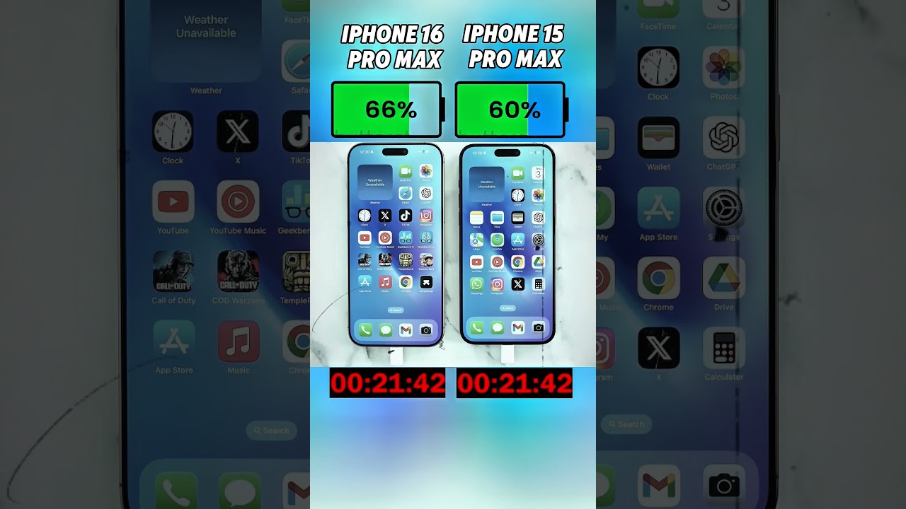 iPhone 16 Pro Max vs iPhone 15 Pro Max: The Ultimate Charging Test!⚡📱Who&rsquo;s Faster?#shorts#viralvideo