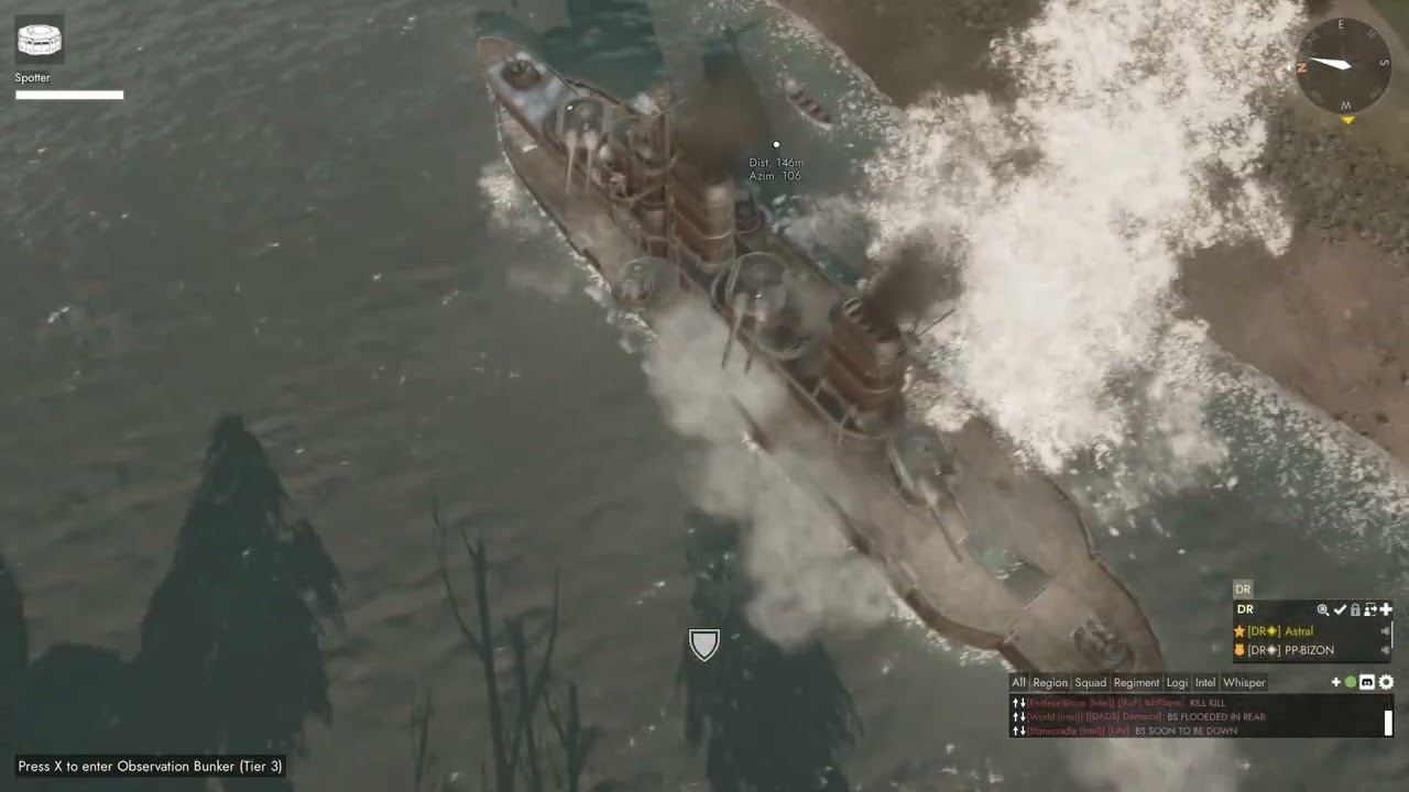 LLDA BATTLESHIP SUNK BY 150MM ARTY PITS