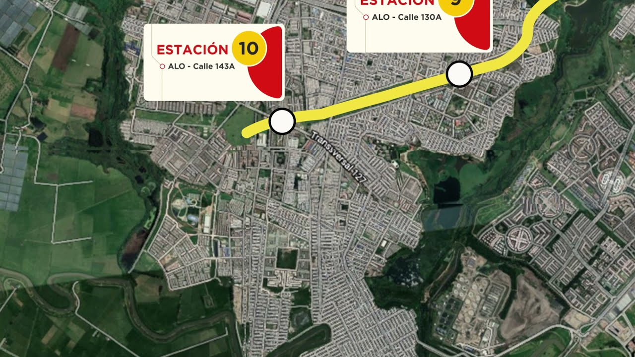 Trazado de la Primera l&iacute;nea y la L&iacute;nea 2 del metro de Bogot&aacute;