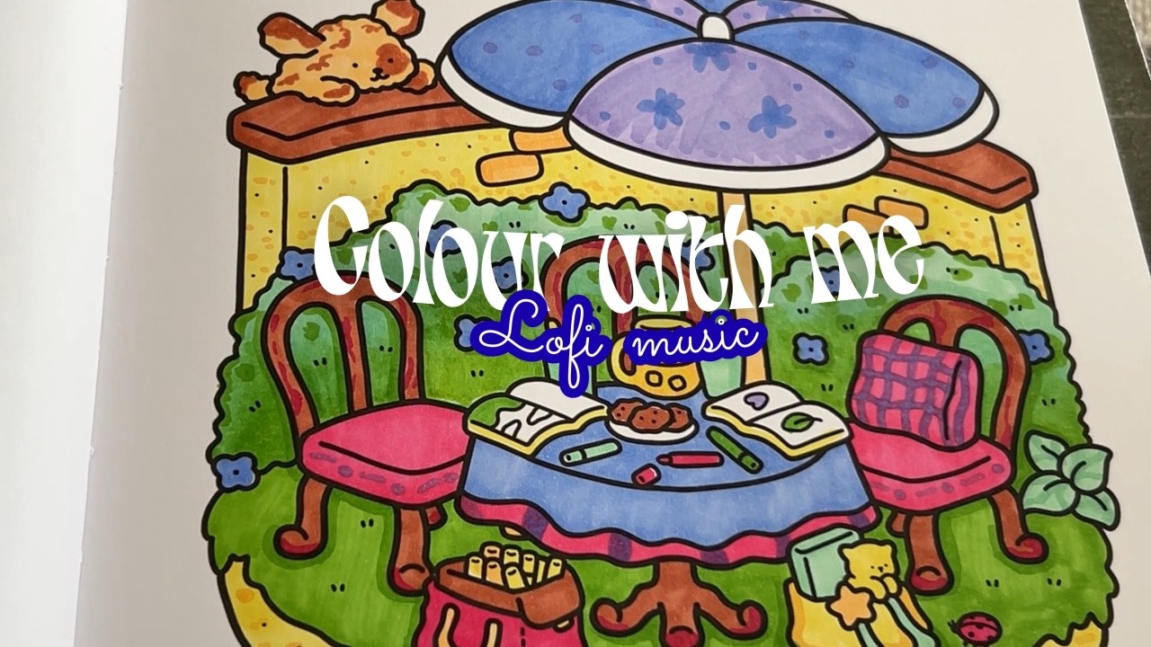Color with me LOFI (no ASMR) ❤️🎶 'Cozy Corner' by Coco Wyo ✨ Ohuhu markers 🌱✏️ #adultcoloring #lofi