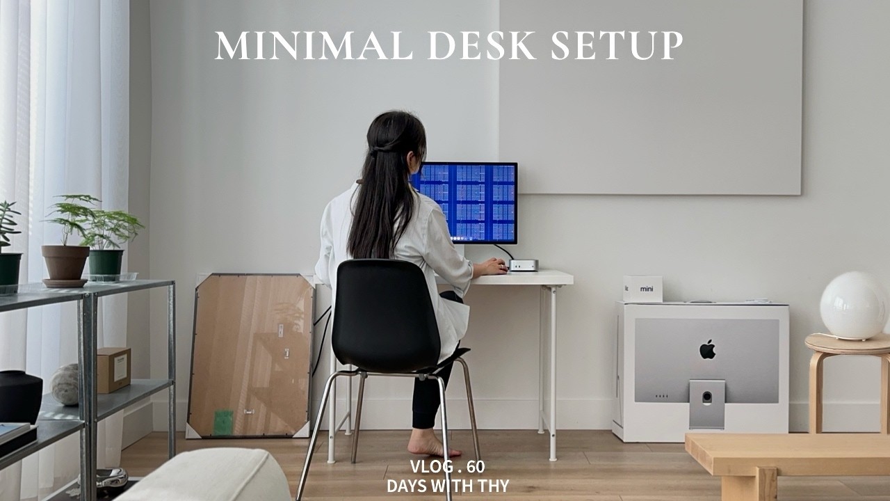 My Minimal Desk Setup with Mac Mini M6 & Studio Display for Productivity | Aesthetic Unboxing Vlog