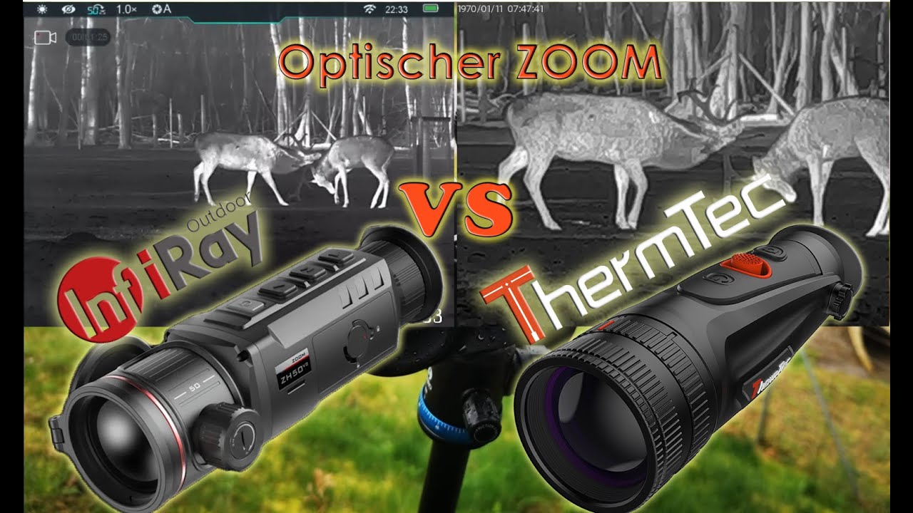 Vergleich ThermTec Cyclops 650D vs Infiray ZH50 V2  Wärmebildkamera Test mit Dual-Feld-System Jagd