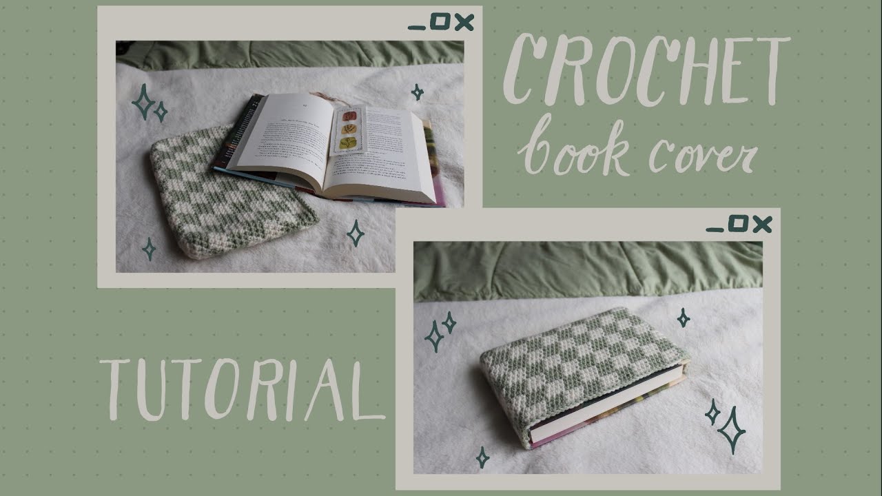 урок по вязанию крючком клетчатой ​​обложки для книги!! 📖🧶